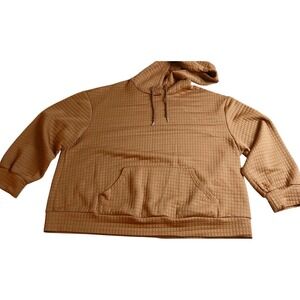 Unbranded Women's 3X Square-Quilted Hoodie Pullover Full Pouch Soft Cooper #492C